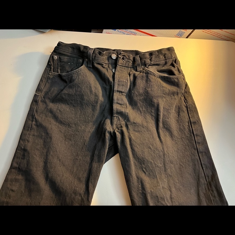 LEVI’s Black Jeans Men’s SZ 34/34 Levi’s 501 Label Black Denim Pant Button Fly